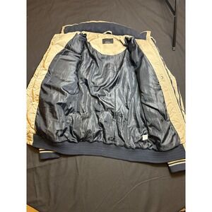 Zara Man M Tan Puffer Jacket Full Zip Button Up Quilted Bomber